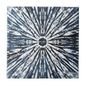 Indigo Ink Radial Motif Fliese (Vorderseite)
