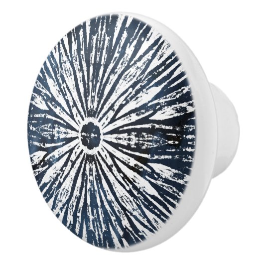 Indigo Ink Radial Motif Keramikknauf (Rechts)