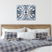 Indigo Ink Radial Motif Leinwanddruck (Insitu (Schlafzimmer))