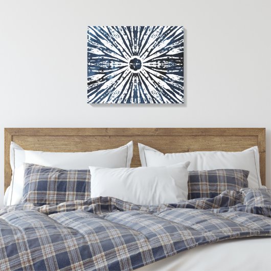Indigo Ink Radial Motif Leinwanddruck (Insitu (Schlafzimmer))