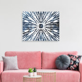 Indigo Ink Radial Motif Leinwanddruck (Insitu (Wohnzimmer))