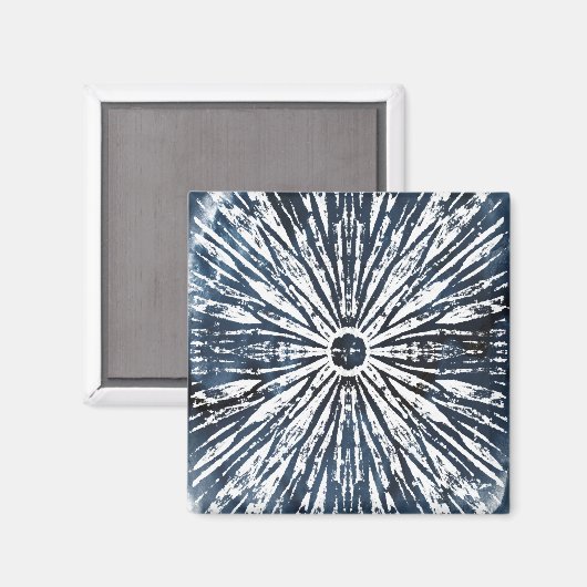 Indigo Ink Radial Motif Magnet (Vorderseite/Rückseite)