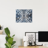 Indigo Ink Radial Motif Poster (Heimbüro)