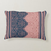 Indigo ink & warm blush AI art Dekokissen (Rückseite)