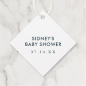 Indigo Ink Wash Baby Dusche Vielen Dank Geschenkanhänger (Rückseite)