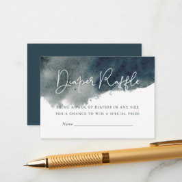 Indigo Ink Wash Baby Dusche Windel Raffel Begleitkarte