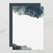 Indigo Ink Wash Danke Karte (Vorne/Hinten)