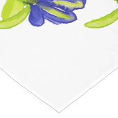 Indigo Iris Blume Wasserfarben Handlackiert Großer Tischläufer (Ecke)