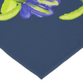Indigo Iris Blume Wasserfarben Handlackiert Großer Tischläufer (Ecke)