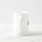 Indigo Iris Floral Watercolor Mit Monogramm Porzellantasse (Rückseite)