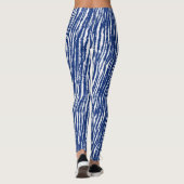 Indigo Japanisch Shibori Streifen Künstlerisch Tin Leggings (Rückseite)