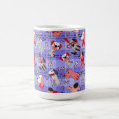 Indigo karierte Kaffeetasse - Rot / Schwarz Hunde  (Mittel)