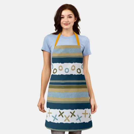 Indigo Kisses & Hugs Anpassbare Schürze (Getragen)