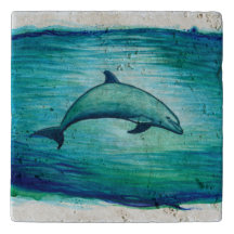 Indigo-Lagune ~ Delphin-Aquarell