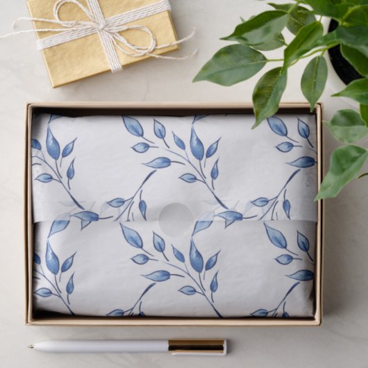 Indigo Leaf Lattice Seidenpapier (Geschenk)