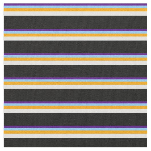 Indigo, Light Sky Blue, Orange, Light Cyan & Black Stoff (Nahaufnahme)
