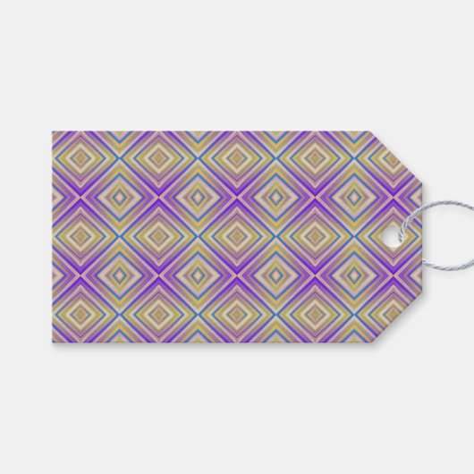 Indigo Lila alternatives Diamantmuster Geschenkanhänger (Vorderseite (Horizontal))