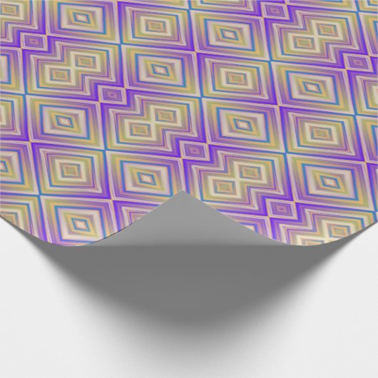 Indigo Lila alternatives Diamantmuster Geschenkpapier (Ecke)