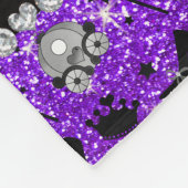 Indigo lila Glitzer Prinzessin Kronen wandelt Ster Fleecedecke (Ecke)