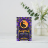 Indigo Lila Orange Yin Yang Balance Visitenkarte (Stehend Vorderseite)