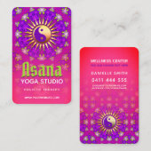Indigo Lila & Pink Yin Yang Holistic Asana Yoga Visitenkarte (Vorne/Hinten)