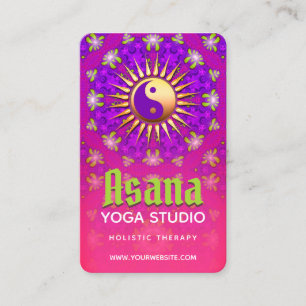 Indigo Lila & Pink Yin Yang Holistic Asana Yoga Visitenkarte