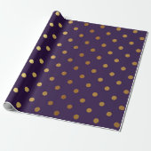 Indigo Lila Plum Golden Small Polka Dots Geschenkpapier (Ungerollt)