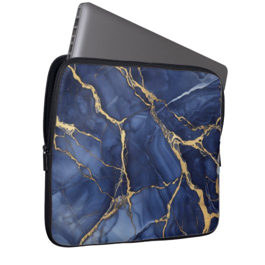 Indigo Marble Laptopschutzhülle (Vorne Rechts)