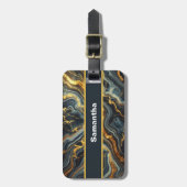 Indigo Marble with Golden Streaks  Gepäckanhänger (Vorderseite vertikal)