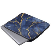 Indigo-Marmor Laptopschutzhülle (Vorne Knopf)