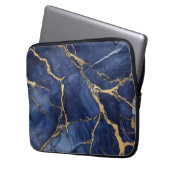 Indigo-Marmor Laptopschutzhülle (Vorderseite Links)