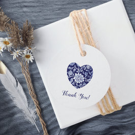 Indigo Meadow Wildflowers Wedding Thank You Geschenkanhänger