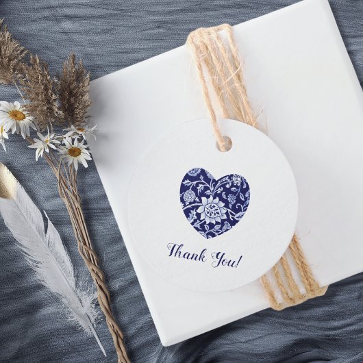 Indigo Meadow Wildflowers Wedding Thank You Geschenkanhänger