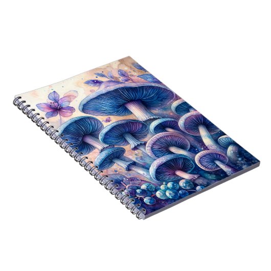 Indigo Milk Cap Pilz Wasserfarbe Notizblock (Rechte Seite)