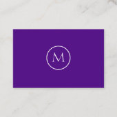 Indigo-Minimalistisches mit Monogramm elegantes Visitenkarte (Vorderseite)