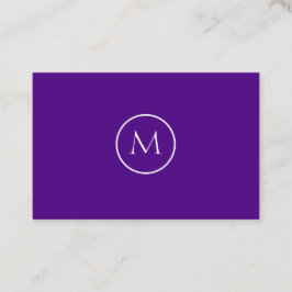 Indigo-Minimalistisches mit Monogramm elegantes Visitenkarte