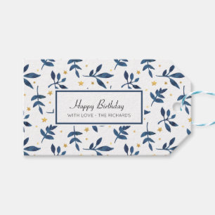 Indigo mit goldenen Imitaten Geschenkanhänger