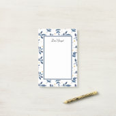 Indigo mit goldenen Imitaten Post-it Klebezettel (Auf Schreibtisch)