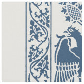 Indigo mittelalterliche Vogelstreifen Stoff (Nahaufnahme)