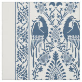 Indigo mittelalterliche Vogelstreifen Stoff (Muster)