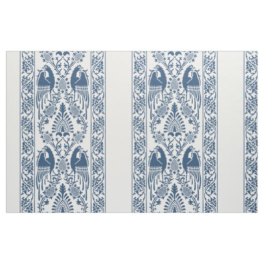 Indigo mittelalterliche Vogelstreifen Stoff (Fat Quarter (45,7 x 55,9 cm))