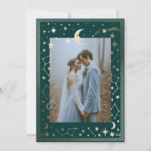 Indigo Mittelalterliches Goldene Ivy Hochzeit Einl Einladung (Rückseite)