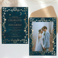 Indigo Mittelalterliches Goldene Ivy Hochzeit Einl