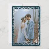 Indigo Mittelalterliches Silberfest Hochzeit Einla Einladung (Rückseite)