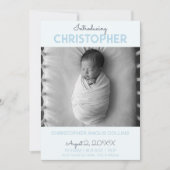 Indigo Modern Tile Birth Announcement Card (Vorderseite)