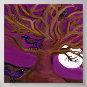 Indigo-Mond-Freunde Poster