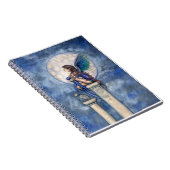 Indigo Moon Fantasy Fairy and Cat Notebook Notizblock (Rechte Seite)