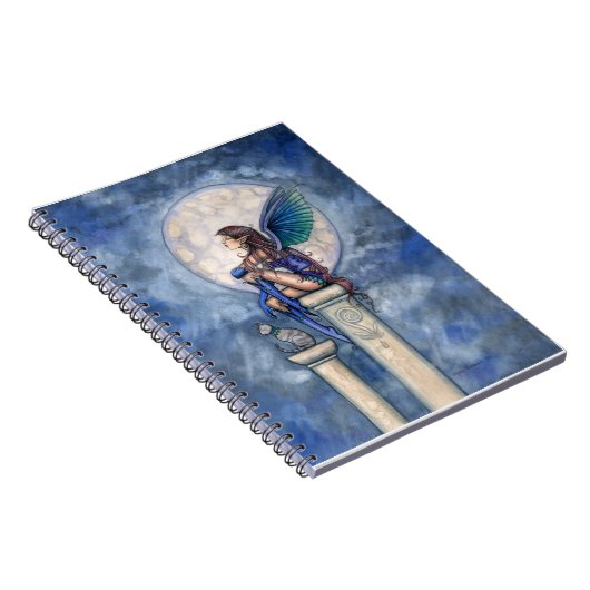Indigo Moon Fantasy Fairy and Cat Notebook Notizblock (Rechte Seite)