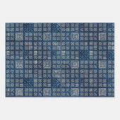 Indigo Mudcloth | Artisan-Mosaik-Set von Geschenkpapier Set (Vorderseite 3)
