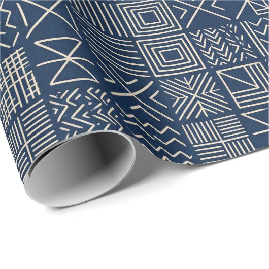 Indigo Mudcloth | Artisan Weave Geschenkpapier (Rolleneckpunkt)
